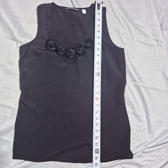 New York & Company Women's Black Beaded Embellished  Blousy Tank Top Size Small - Picture 16 of 16